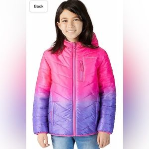 Eddie Bauer pink/Purple Girls Size 14/16 Autumn/Spring Reversible Coat